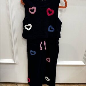 Splendid Heart Patterned Black Sleeveless romper NWOT